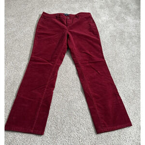 Talbots Simply 5 Pocket Corduroy Pants Women S 14 Red Cottagecore Straight Pants